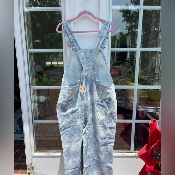 Faherty Cotton Indigo Tie Dye Mechanic Summer Wash Overalls NWT - Picture 8 of 14